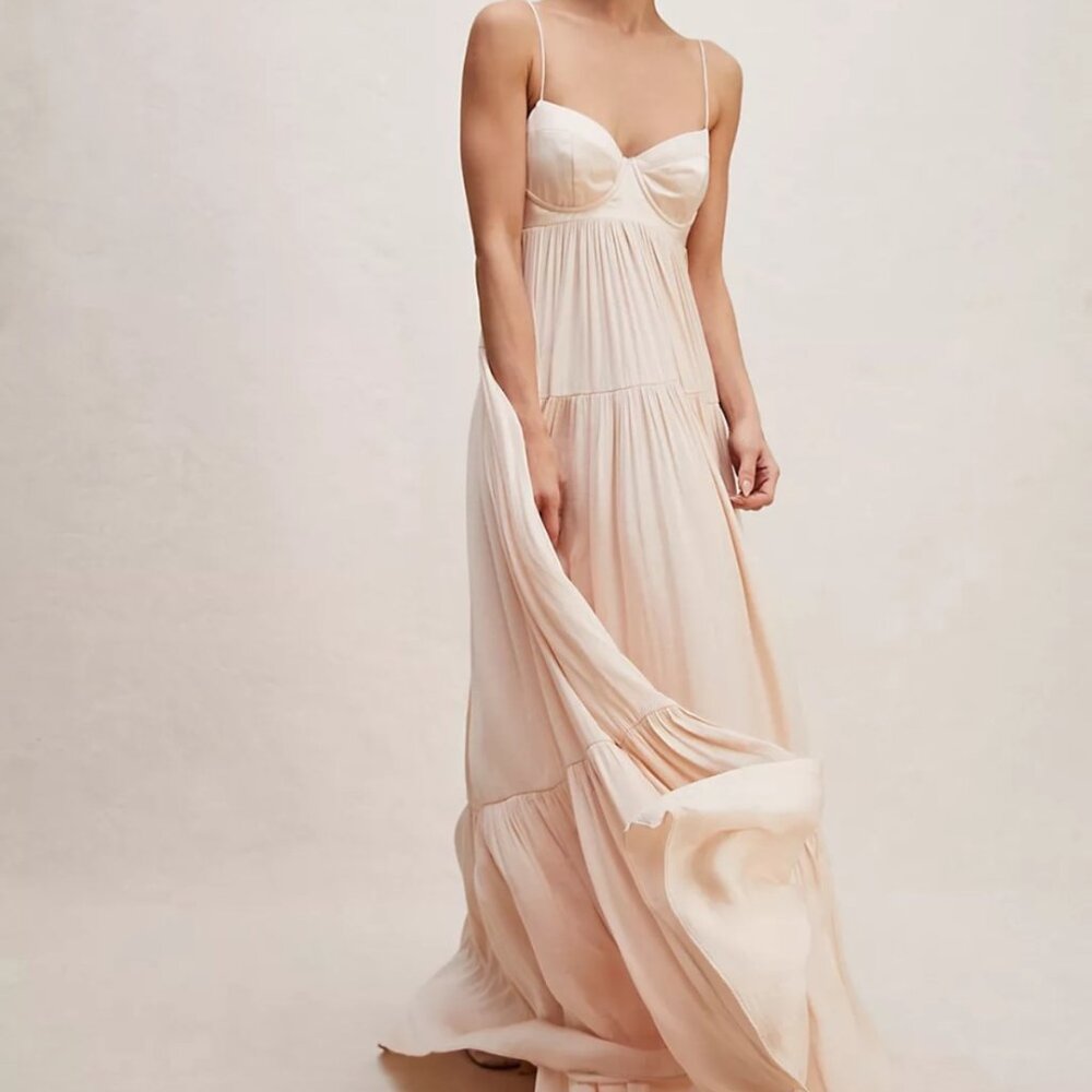 Free People Freya Maxi Dress Pink Tint SIZE XL